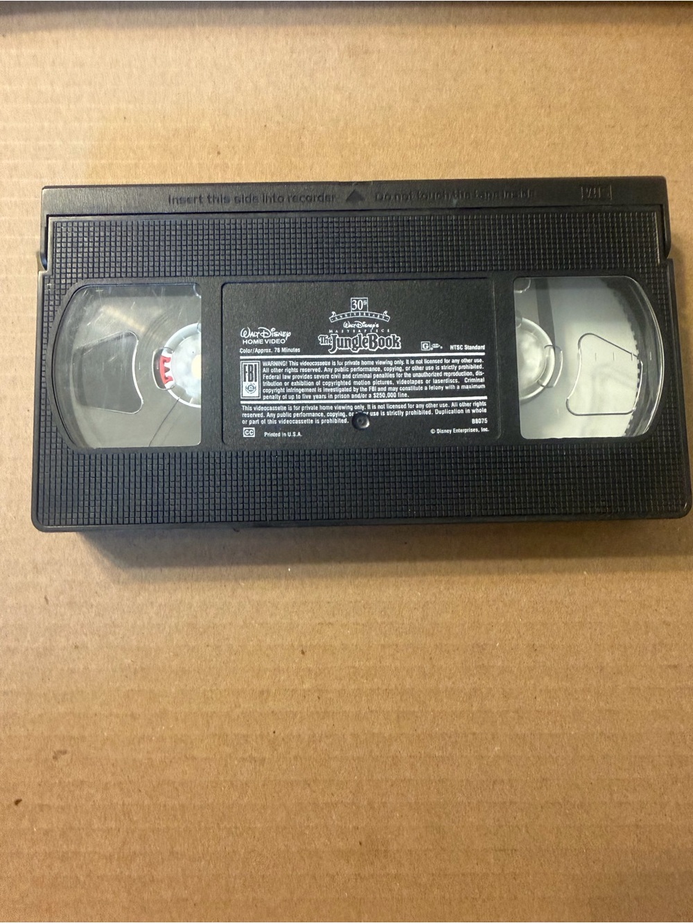 Walt Disney The Jungle Book VHS Tape - Black